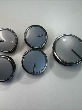Whirlpool Washer Knobs Set of 5 OEM Grey Chrome WTW4816FW2 Replacement Control
